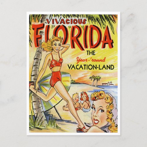Greetings from Florida Vacation Land Vintage Postcard
