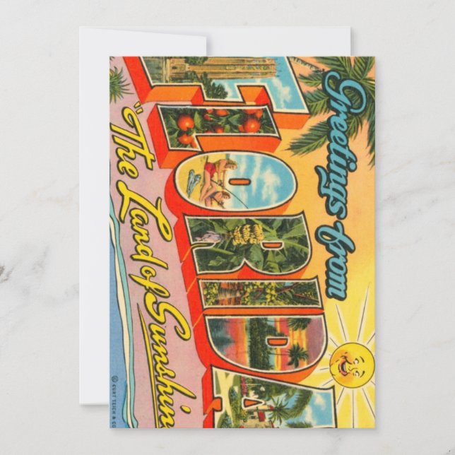 Greetings From Florida Vintage Postcard (Front)