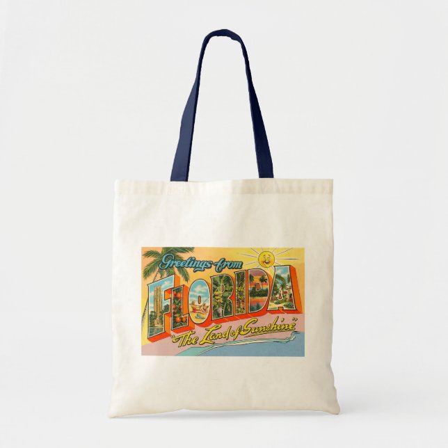 Greetings from Florida vintage Tote Bag (Front)