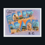 Greetings from Folly Beach, South Carolina Travel Postcard<br><div class="desc">Greetings from Folly Beach,  South Carolina Vintage Travel Postcard</div>