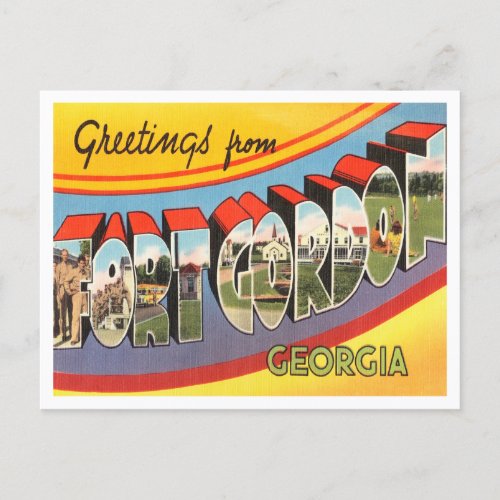 Greetings from Fort Gordon Georgia Vintage Travel Postcard