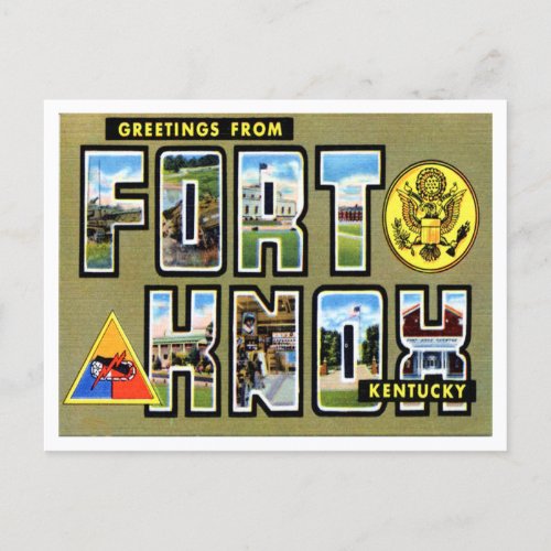 Greetings from Fort Knox Kentucky Vintage Travel Postcard