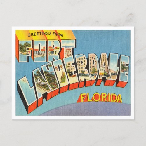 Greetings from Fort Lauderdale Florida Travel Postcard