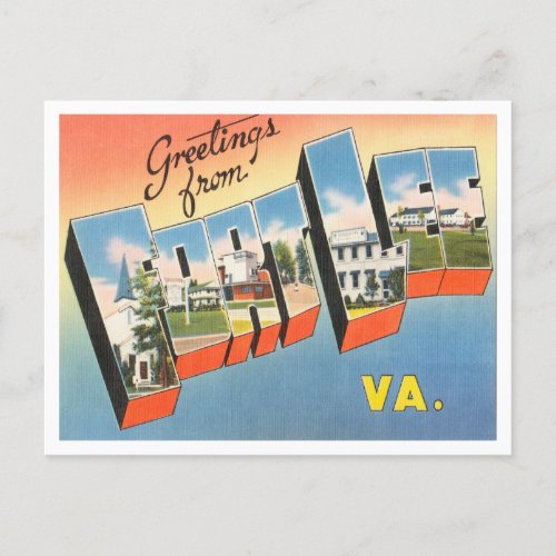 Greetings from Fort Lee Virginia Vintage Travel Postcard