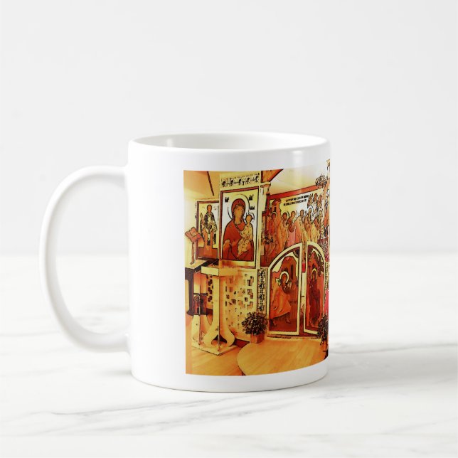 Greetings from Fr Yakov Coffee Mug (Left)