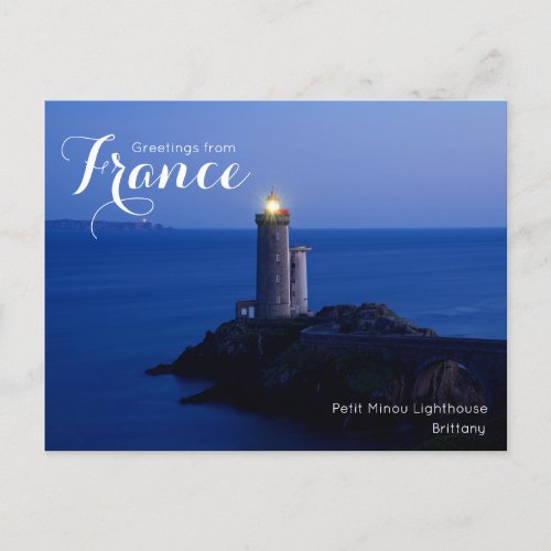 Greetings from France Petit Minou Lighthouse Card