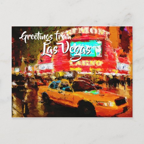 Greetings From Fremont Street Las Vegas   Postcard