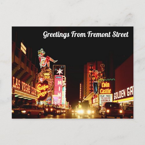 Greetings From Fremont Street Postcard