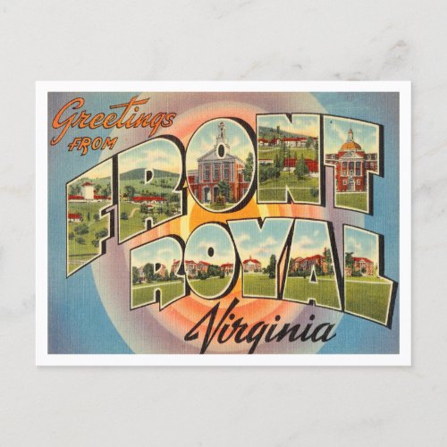 Greetings from Front Royal Virginia Travel Postcard