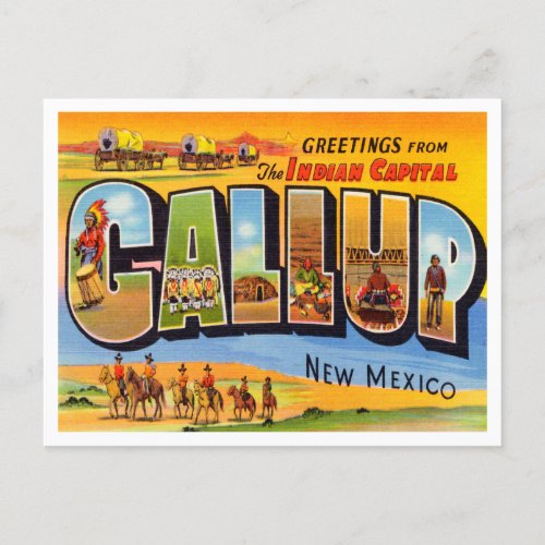 Greetings from Gallup New Mexico Travel Postcard