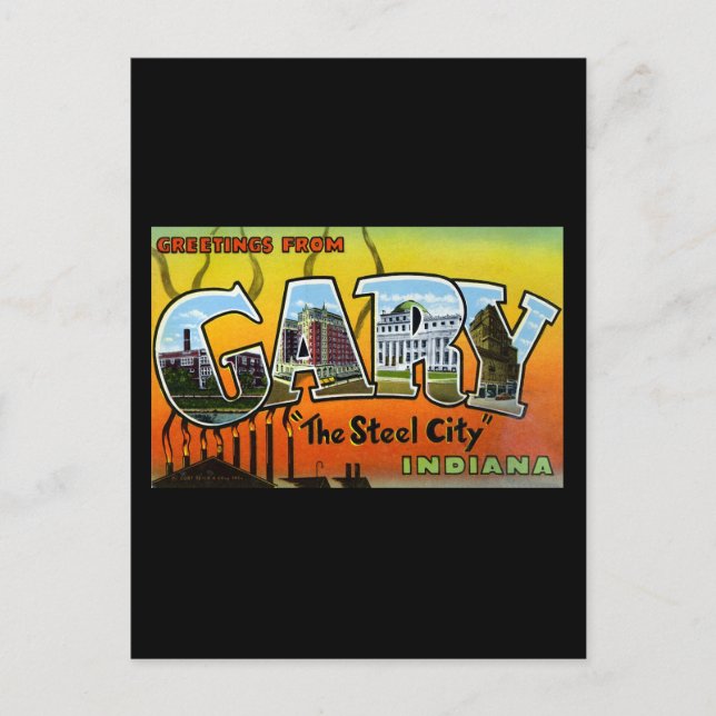 Greetings from Gary Indiana Postcard (Front)