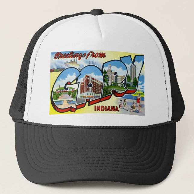 Greetings from Gary Indiana Trucker Hat (Front)