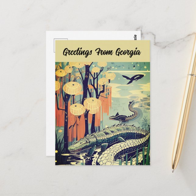 Greetings from Georgia Customizable Travel Card (Front/Back In Situ)