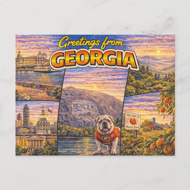 Greetings From Georgia Postcard (Front)