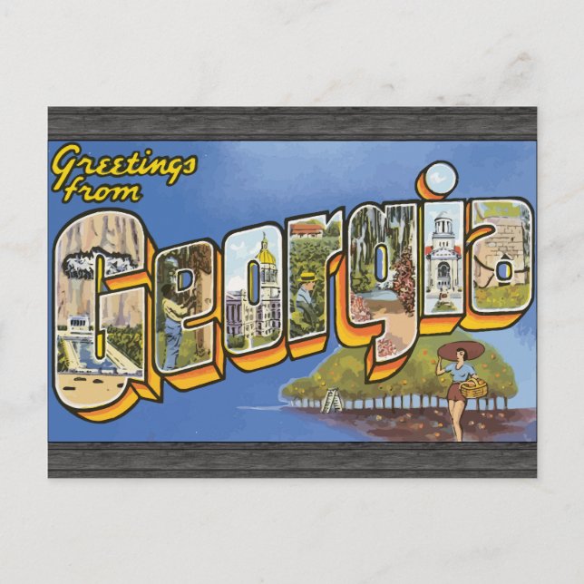 Greetings From Georgia, Vintage Postcard (Front)