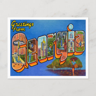 Greetings from Georgia Vintage Travel Postcard