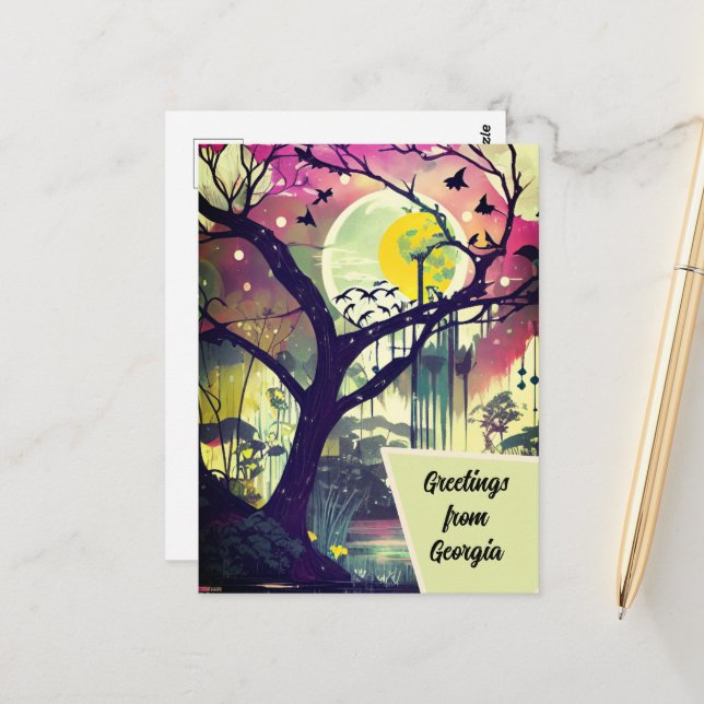 Greetings from Georgia Wetland Art Card (Front/Back In Situ)