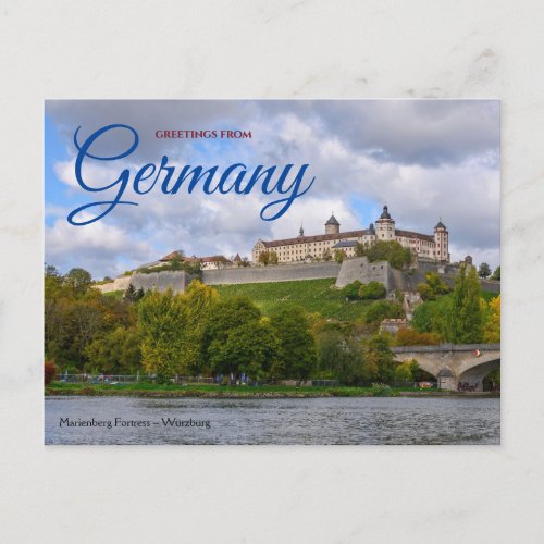 Greetings from Germany Marienberg Wrzburg Postcard