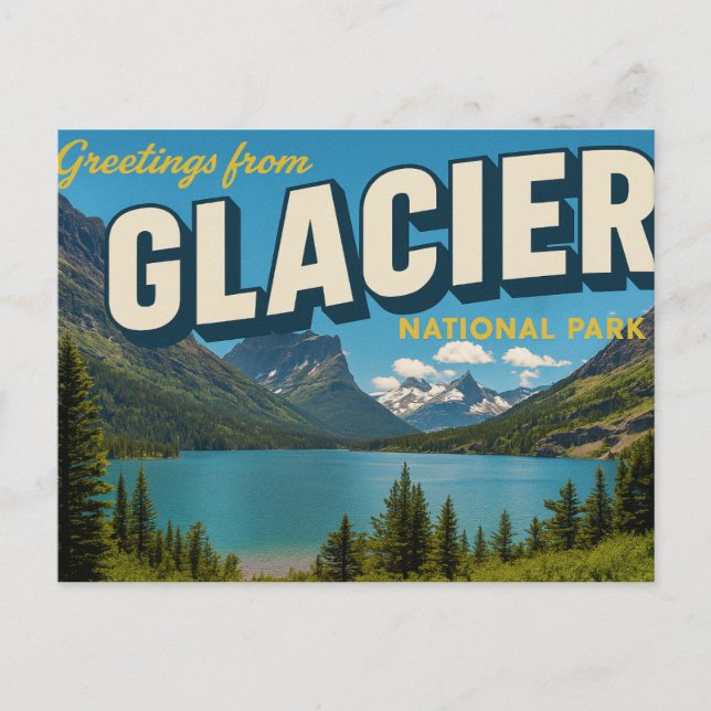 Greetings from Glacier Canyon National Park Postcard (Front)