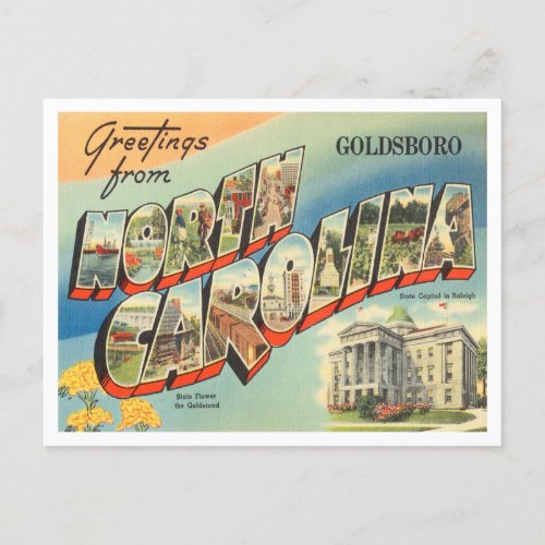 Greetings from Goldsboro North Carolina Travel Postcard