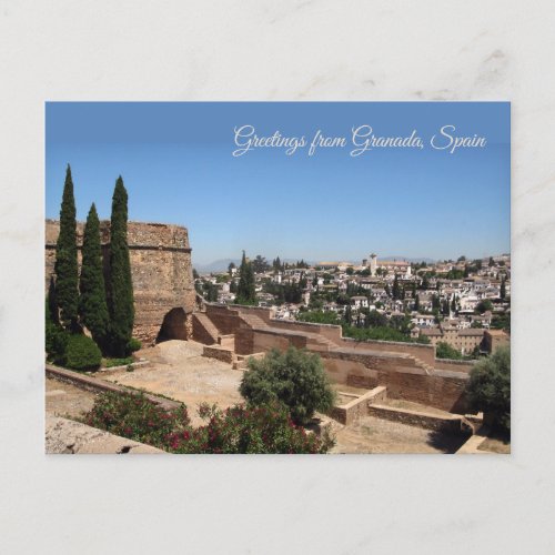 Greetings from Granada Spain Postcard