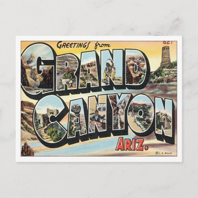 Greetings From Grand Canyon Arizona Postcard (Front)