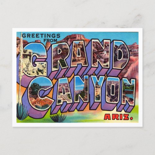 Greetings from Grand Canyon Arizona Travel Postcard