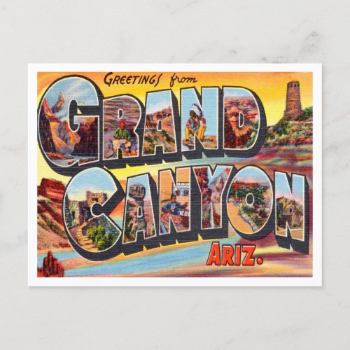 Greetings from Grand Canyon Arizona Travel Postcard