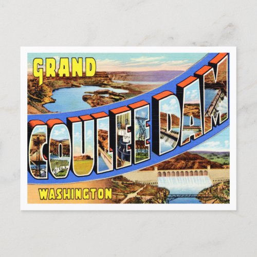 Greetings from Grand Coulee Dam Washington Travel Postcard