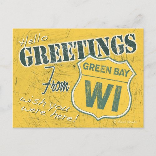 Greetings from Green Bay Wisconsin Postcard