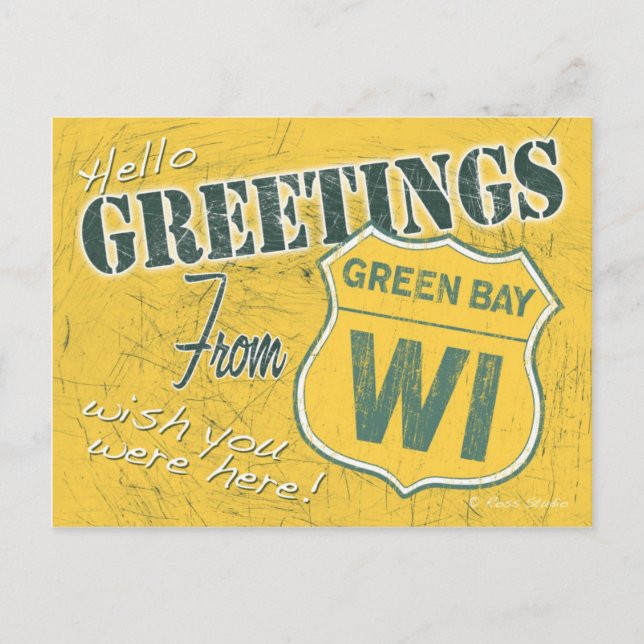 Greetings from Green Bay Wisconsin Postcard (Front)