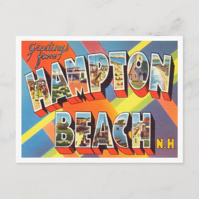 Greetings from Hampton Beach, New Hampshire Travel Postcard (Front)