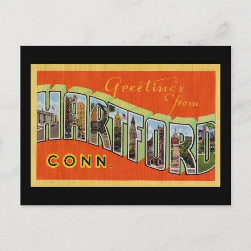 Greetings from Hartford Connecticut Postcard