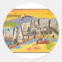 Hasta La Victoria Siempre Cuba Slogan Classic Round Sticker Feb 21 2017  #junkydotcom #zazzle