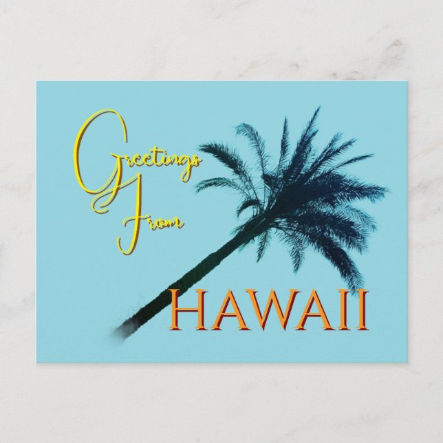 Greetings From Hawaii - Palm Trees Postcard (Front)