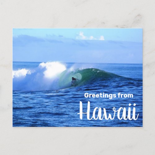 Greetings from Hawaii Surfer Postcard