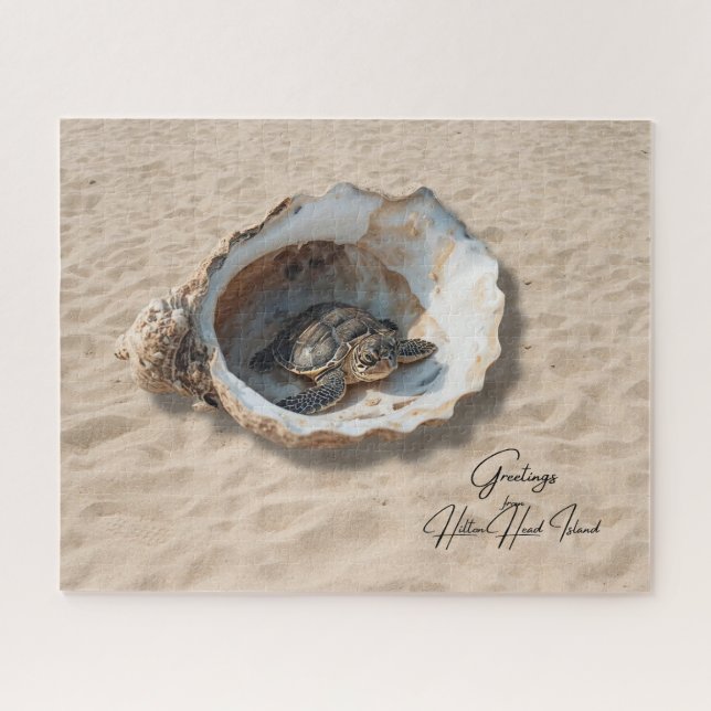 Greetings from Hilton Head Island Sea Turtle Jigsaw Puzzle (Horizontal)
