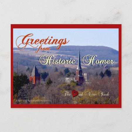 Greetings From Historic Homer Postcard