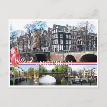 Greetings From Holland - Amsterdam Postcard by hollandshop at Zazzle