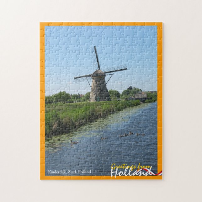 Greetings from Holland Windmill and Ducks Puzzle (Vertical)