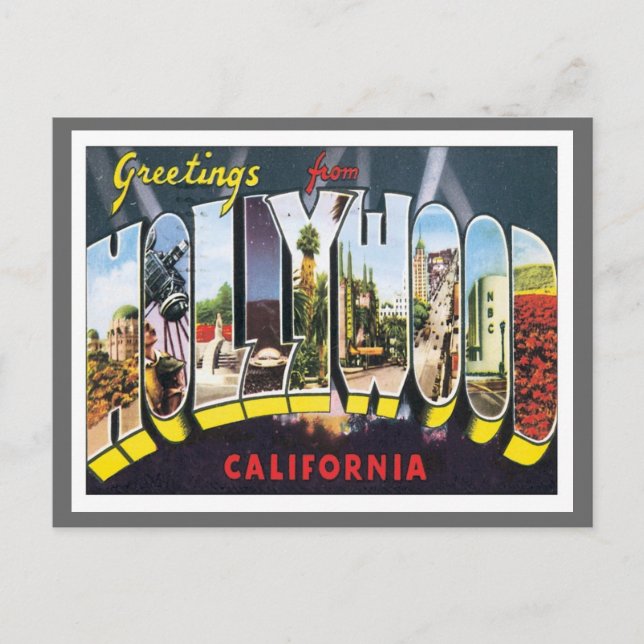 Greetings From Hollywood California Postcard (Front)