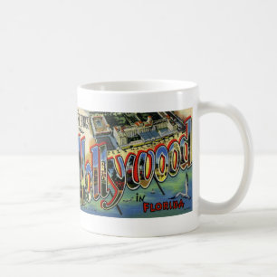 Greetings from Hollywood FL Vintage Postcard Mug