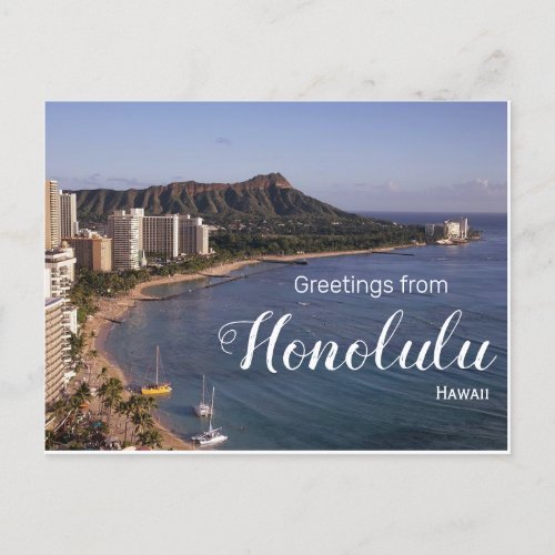Greetings from Honolulu Hawaii Scenic Postcard