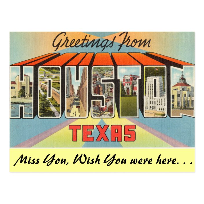 Greetings From Houston Postcard | Zazzle.com