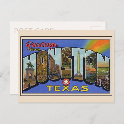 Greetings from HoustonTexas 1936 Large Letter Postcard
