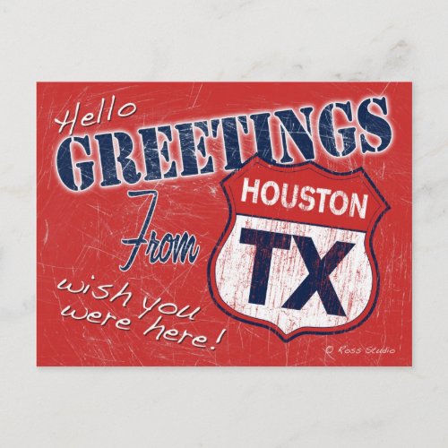 Greetings from Houston Texas Postcard