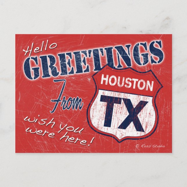 Greetings from Houston Texas Postcard (Front)