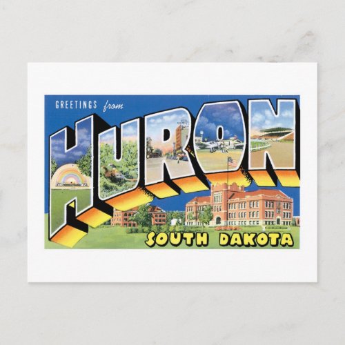 Greetings from Huron South Dakota Postcard