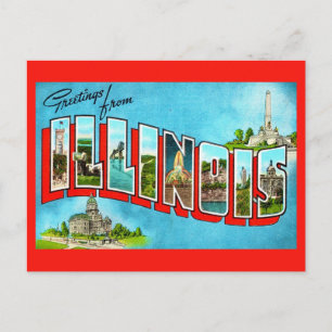 Greetings from Illinois Postcard