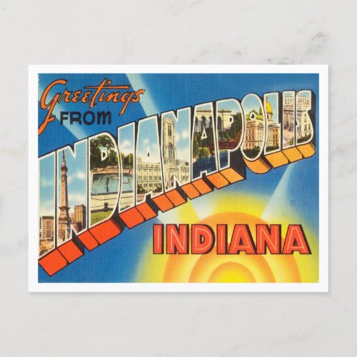 Greetings from Indianapolis Indiana Travel Postcard
